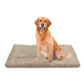 ilemong Dog Beds for Large Medium Dogs Orthopedic Dog Bed with Removable Washable Cover Pet Bed Mat Egg Crate Foam & Non-Slip Bottom (Beige 35.4"X22.8"X2")