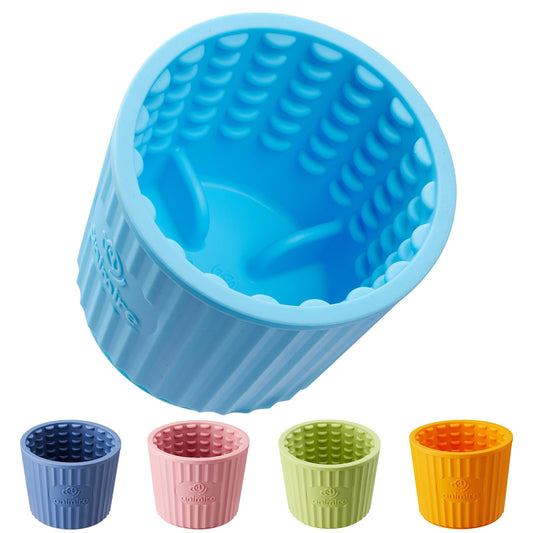 Dog Lick Bowl Anxiety Relief Dog Licking Mat Freezer Treat Dispenser Non-Slip Anti-Choking Silicone Slow Feeder Lick Bowl for Small Medium & Large Breed Dogs BPA Free(Light BlueS)